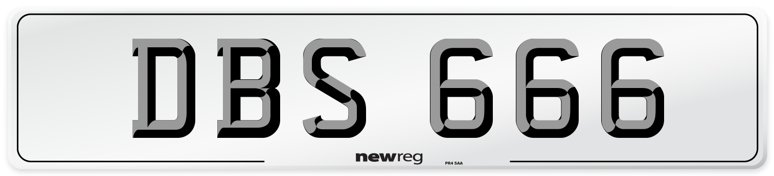 DBS 666 Number Plate from New Reg